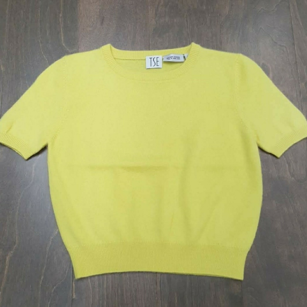 Girl's Yellow TSE 100% Pure Cashmere Crewneck